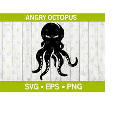 angry ocean octopus svg, funny octopus svg, ocean animal svg, ocean octopus svg, octopus design svg, octopus cut file, c