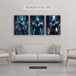 alien warriors in armor illustration wall decor, digital art, posters, living room art, kids room art - digital download