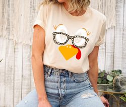 cute turkey fall t-shirt, leopard thanksgiving teacher shirt, cute thankful turkey t-shirt, teacher thanksgiving t-shirt