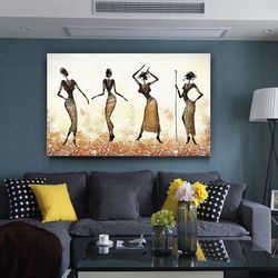 african wall art abstract african art canvas wall art african women colorful abstract, ready to hang canvas print