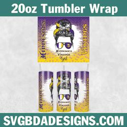 vikings girl football template tumbler, football girl tumbler wrap, 20oz nfl tumbler template, nfl tumbler wrap