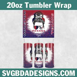 texans girl football template tumbler, football girl tumbler wrap, 20oz nfl tumbler template, nfl tumbler wrap