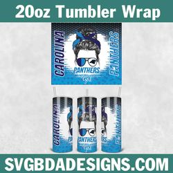 panthers girl football template tumbler, football girl tumbler wrap, 20oz nfl tumbler template, nfl tumbler wrap