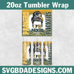 packers girl football template tumbler, football girl tumbler wrap, 20oz nfl tumbler template, nfl tumbler wrap