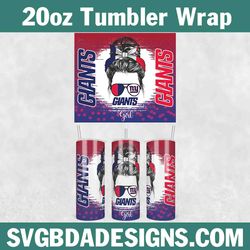 giants girl football template tumbler, football girl tumbler wrap, 20oz nfl tumbler template, nfl tumbler wrap