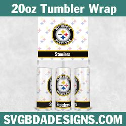 steelers football tumbler 20oz template, football tumbler wrap, 20oz nfl tumbler template, nfl tumbler wrap