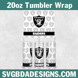 raiders football tumbler 20oz template, football tumbler wrap, 20oz nfl tumbler template, nfl tumbler wrap