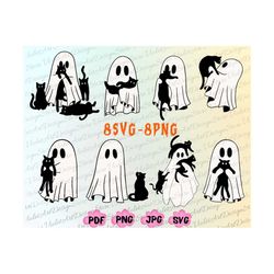 Ghost And Black Cat SVG, Cute Halloween SVG, Boo SVG, Spooky Black Cat svg, Ghost Cat Png, Cute Ghost Svg,Stay Spooky Pn