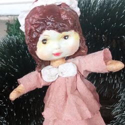 handmade interior cotton doll a pink dress