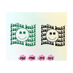 feeling lucky png,happy go lucky, st patrick's day shirt png svg, irish four leaf clover png,shamrock shirt svg,lucky pn