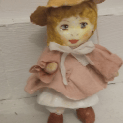 cute handmade cotton interior doll a pink dress