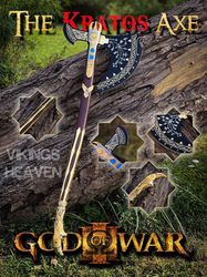 "handmade axe god of war kratos axe levathian - fully handmade replica with sheath"