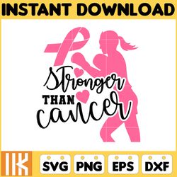 breast cancer svg, stronger than cancer svg, cancer awareness, instant download, ribbon svg