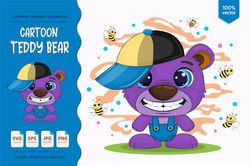 cute cartoon bear. t-shirt, png, svg.