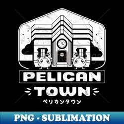 pelican town crest - aesthetic sublimation digital file - vibrant and eye-catching typography