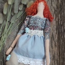 very beautiful handmade tilda doll in soothing colors