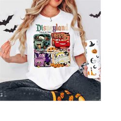 disney cars lightning mcqueen halloween shirt, disney truck or treat shirt, disneypixar cars happy hallo-wheel, spooky l