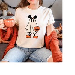 mickey ghost halloween shirt, retro mickey shirt, mickey's not so scary halloween shirt, halloween pumpkin shirt, mickey