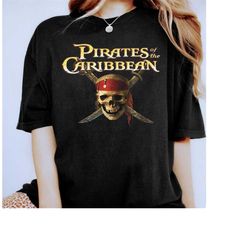 disney pirates of the caribbean skull and swords logo shirt, magic kingdom holiday unisex t-shirt family birthday gift a