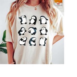 cute penguin moods vintage shirt, penguin lover happy penguin awareness day, unisex t-shirt family birthday gift adult k