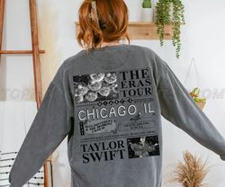 chicago, il night 3 comfort colors shirt, surprise songs, hi taylor swift different & the moment i knew, eras tour updat