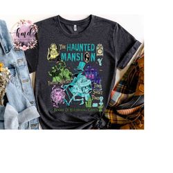 disney hitchhiking ghosts madame leota hatbox ghost shirt, haunted mansion halloween tee, mickey's not so scary party sp