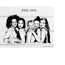 spice girls files in svg png jpg music lovers gift silhouette wall art print files for cut instant digital files