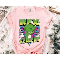 disney pixar toy story 4 retro rex-cellent portrait valentine's day shirt, unisex t-shirt family birthday gift adult kid