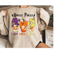 disney hocus pocus i need coffee to focus shirt, sanderson sisters tea latte drink cup tee, disneyland halloween family