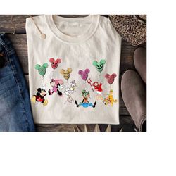 cute disney mickey and friends balloon costume halloween shirt, mickey's not so scary party tee, disneyland family vacat