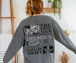 chicago, il night 1 comfort colors shirt, surprise songs, i wish you would & the lakes, eras tour update, taylor swift s