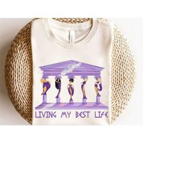 Disney Hercules Diva The Muses Living My Best Life  Retro Shirt, Magic Kingdom WDW Unisex T-shirt Family Birthday Gift A