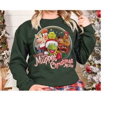 retro 90s it's a very merry muppet christmas movie vintage t-shirt, kermit the frog gonzo miss piggy xmas tee, magic kin