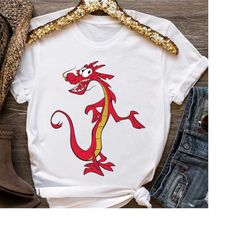 funny disney mulan characters mushu dragon pose shirt, disneyland vacation trip, unisex t-shirt family birthday gift adu