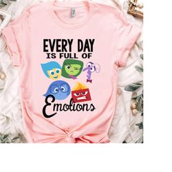 funny disney pixar inside out every day emotions shirt, disneyland vacation trip, unisex t-shirt family birthday gift ad