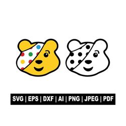 children in need svg, pudsey bear svg, bear svg, charity raising svg, pudsey bear clipart, svg cut files cricut silhouet