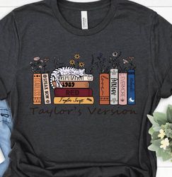 taylor swift's version music albums as books t-shirt, fun music lover gift, 2023 taylor swiftie concert tee, tour merch