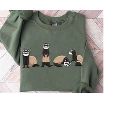 cute ferrets pose unisex t-shirt, funny ferrets lover, animals meme trending family birthday gift adult tee, ferrets mom