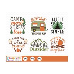 camping clipart, camp digital art, summer digital art, instant download