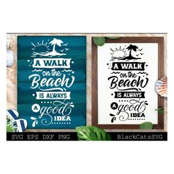 a walk on the beach is always a good idea svg, beach svg, summer svg, beach poster svg, the sea svg, beach quotes svg, o