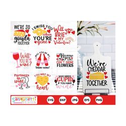 wine and cheese valentine svg bundle, valentine wine svg, cheese clipart