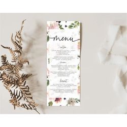 secret garden menu wildflower menu template pastel flower garden table decor boho floral dinner dessert floral party foo