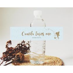 fairy water label enchanted garden pastel floral butterfly party decor secret garden birthday baptism baby shower bridal