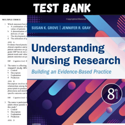 latest 2023 understanding nursing research - 8th edition by susan k grove & jennifer r gray test bank |  all chapters