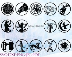 game of thrones symbol svg, bundles game of thrones svg, png,dxf, pdf, jpg...