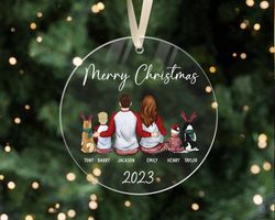 custom expecting family ornament, baby coming soon ornament, 2023 family christmas ornament