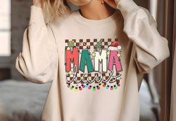 mama claus christmas sweatshirt, christmas mama sweatshirt, mama shirt, mama and kids sweatshirt, gifts for mama, mama c