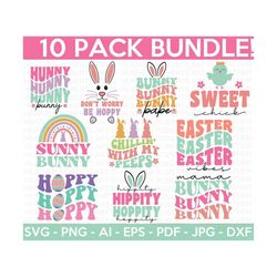 Retro Easter SVG Bundle, Retro Easter SVG, Happy Easter SVG, Easter Bunny svg, Easter Designs, Easter for Kids, Cut File Cricut, Silhouette