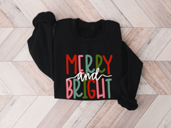 merry and bright sweatshirt, christmas sweatshirt, family christmas sweatshirt, christmas sweatshirts for women, merry c