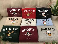 mickey and friends christmas shirt, disney family christmas sweatshirt, custom disneyland christmas, disney character ch